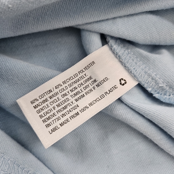 Men Sweater Long Sleeve Shirt Light Blue Sz XS Polo Neckline Stretchy Sweatshirt - Picture 4 of 6